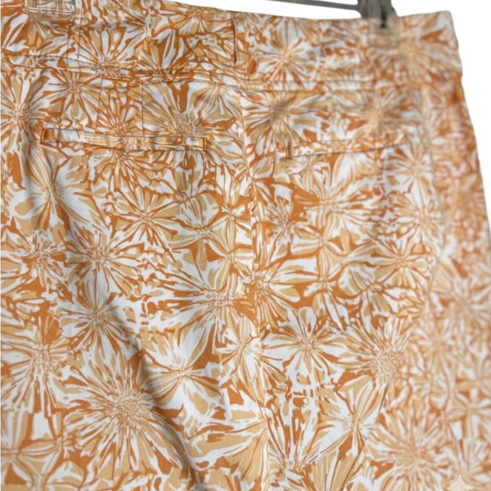 Pappagallo Vibrant Orange and White Floral Skirt - Picture 6 of 6